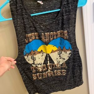 Just another tequila sunrise graphic tank